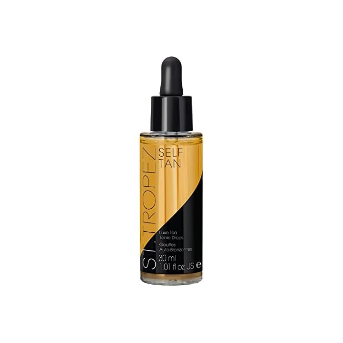 St.Tropez Luxe Tan Tonic Glow Drops, 5-in-1 Face Self Tanning Drops, Niacinamide, Hyaluronic Acid, Vitamin C & E, Vegan, Natural & Cruelty Free, 1 Fl Oz
