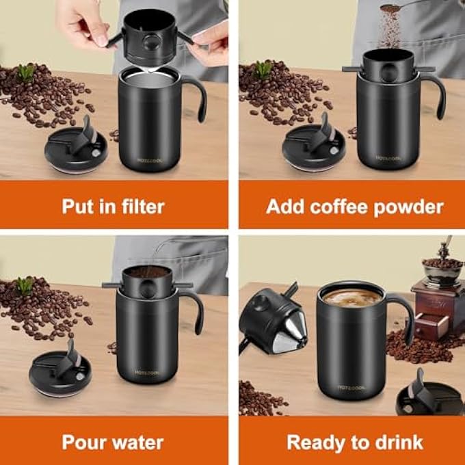 Exrp 500Ml Camping Coffee Maker Pour Over Coffee Maker Set Camp Pour Over Set Portable Coffee Kit For Travel Camping Offices Backpacking - Image 5