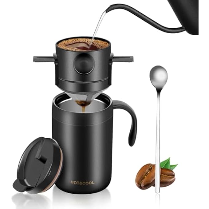 Exrp 500Ml Camping Coffee Maker Pour Over Coffee Maker Set Camp Pour Over Set Portable Coffee Kit For Travel Camping Offices Backpacking - Image 1