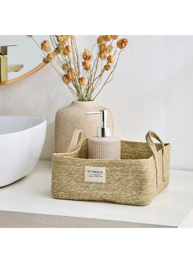 Home Box Bella Sabai Square Storage Basket with Patch - 21x21x10 cm - Image 1