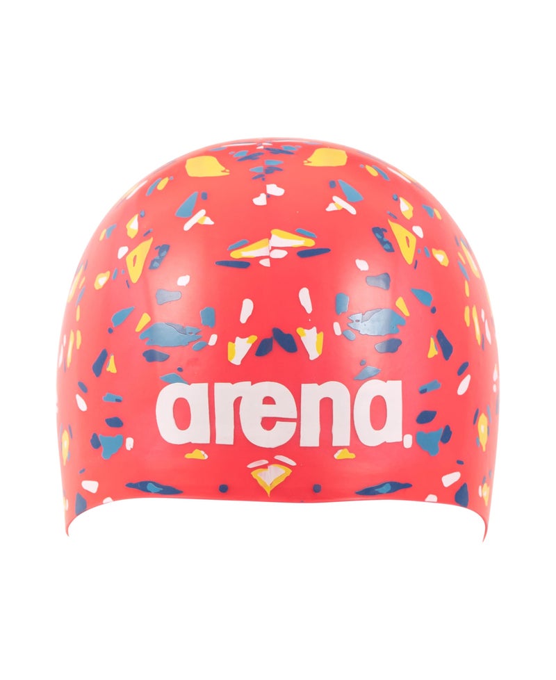 Arena Unisex Adult Poolish Molded Silicone Swim Cap for Women and Men Fitness Swimmers Intensive Training Durable Soft Elastic Bathing Flat Cap Confetti Red - Image 2