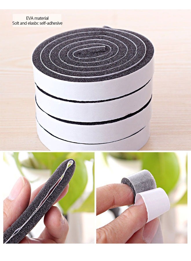 Ant Strong Adhesive Seal Tape Foam Rubber Weather Stripping for Home Window Door Soundproof Shockproof Gap Sealing Draught Excluder Air Conditioner 8 Rolls 1M Each for Daily Use - Image 2