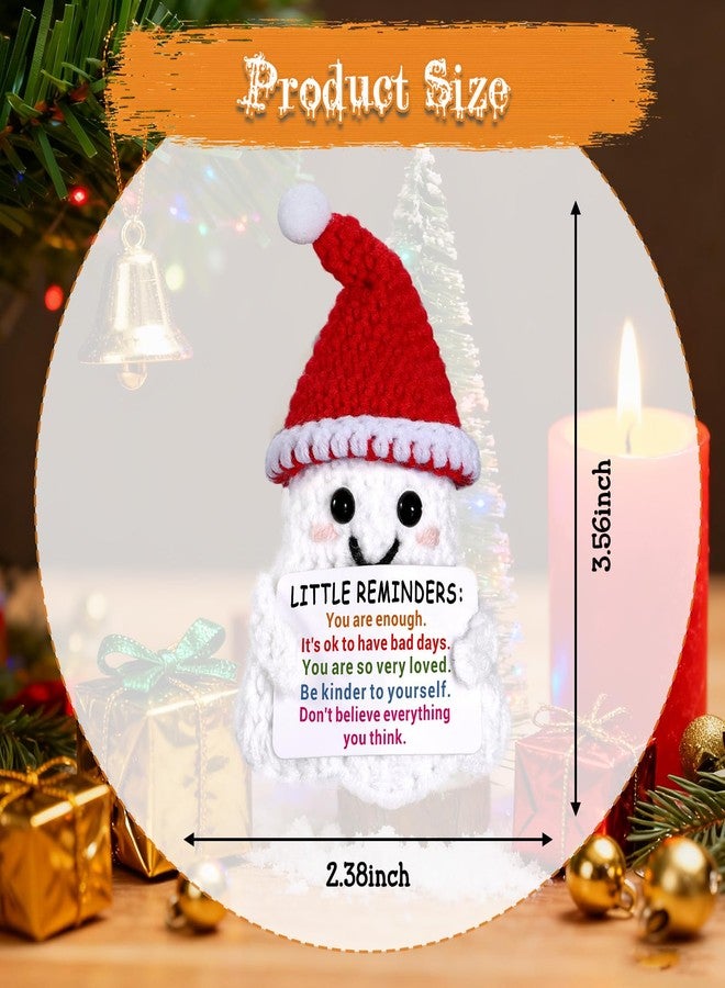 TI-EDC Little Reminders Christmas Ghost Positive Crochet - Teen Girl Gifts, Funny Ghost Handmade Positive Crochet Doll, Encouragement Gifts for Women, Spooky Basket Stuffer - Image 3
