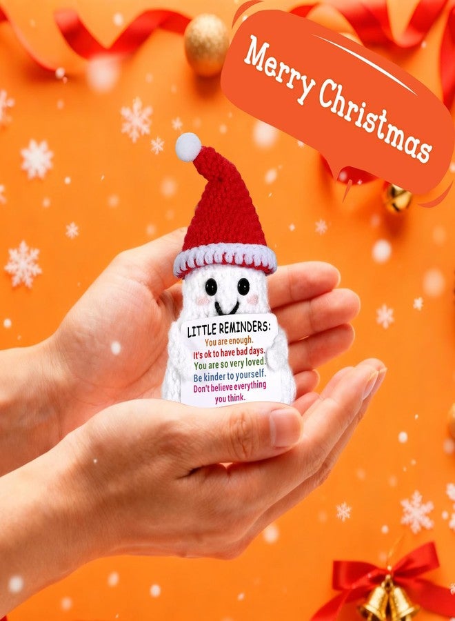 TI-EDC Little Reminders Christmas Ghost Positive Crochet - Teen Girl Gifts, Funny Ghost Handmade Positive Crochet Doll, Encouragement Gifts for Women, Spooky Basket Stuffer - Image 2