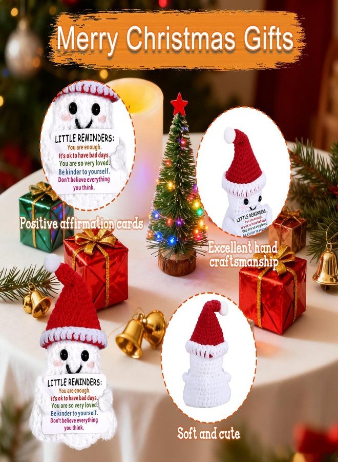 TI-EDC Little Reminders Christmas Ghost Positive Crochet - Teen Girl Gifts, Funny Ghost Handmade Positive Crochet Doll, Encouragement Gifts for Women, Spooky Basket Stuffer - Image 4