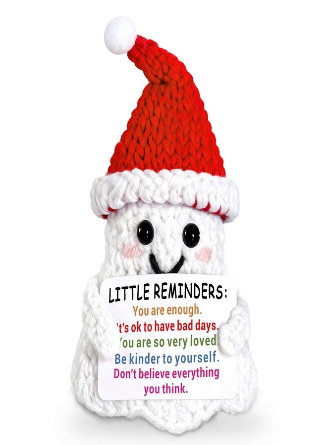 TI-EDC Little Reminders Christmas Ghost Positive Crochet - Teen Girl Gifts, Funny Ghost Handmade Positive Crochet Doll, Encouragement Gifts for Women, Spooky Basket Stuffer - Image 1