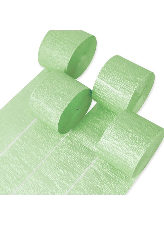 PartyWoo Crepe Paper Streamers 4 Rolls 328Ft, Pack Of Crepe Paper Pearl Green Party Streamers, Crepe Paper For Birthday Decorations, Party Decorations, Baby Shower Decorations (1.8 In X 82 Ft/Roll)  - Image 1