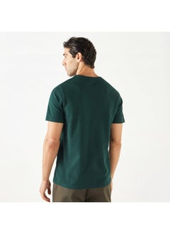 Iconic Iconic Textured T-shirt with Crew Neck and Short Sleeves  - Image 3
