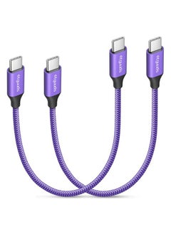 etguuds Purple USB C to USB C Cable 1ft, 2-Pack 60W USBC to USBC Cord, Type C to C Charger Cable Fast Charging for iPhone 16 15 Pro Max Plus, for Samsung Galaxy S24 S23 S22, for MacBook/iPad, Pixel  - Image 1