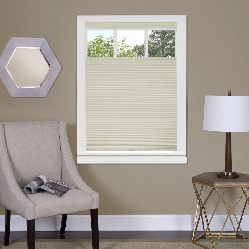 Achim Cordless Cellular Pleated Window Shades - 27 Inch Width, 64 Inch Length - Alabaster - Light Filtering Top-Down Honeycomb Pull Down Blinds for Windows and Skylights by Achim Home Decor - Image 1