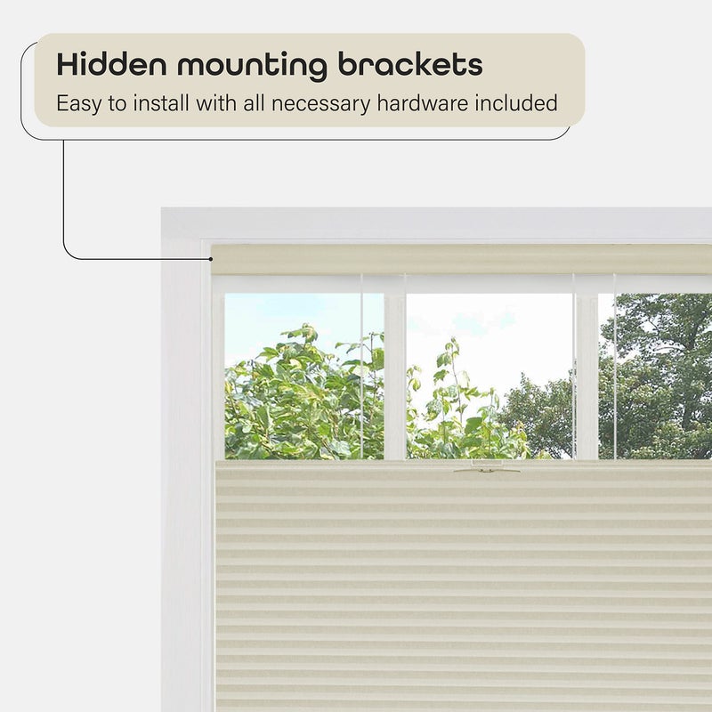 Achim Cordless Cellular Pleated Window Shades - 27 Inch Width, 64 Inch Length - Alabaster - Light Filtering Top-Down Honeycomb Pull Down Blinds for Windows and Skylights by Achim Home Decor - Image 3