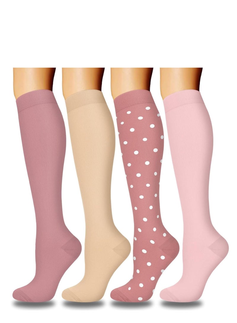 Excefore Copper Compression Socks for Women and Men(4 Pairs)-Best Support Running, Athletic, Nursing, Travel, Hiking  - Image 1