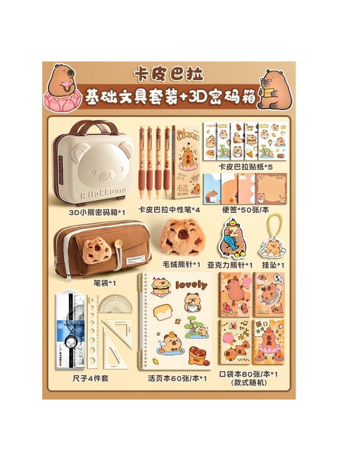 Bluejw Kapibala Capybara Stationery Suit Gift Bag Gift Box Hand Account Hand Account Kapibala School Opening Gift Box - Image 1