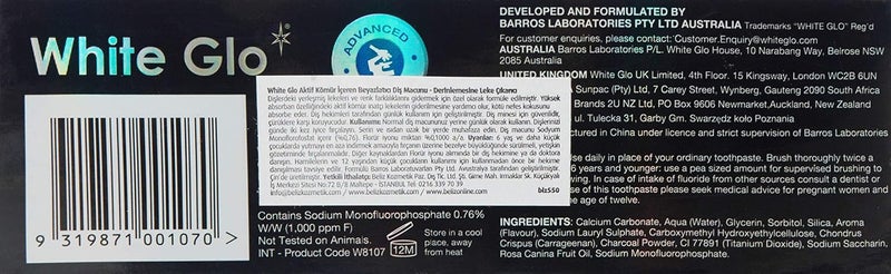 White Glo Charcoal Deep Stain Remover Toothpaste 100Ml - Image 2