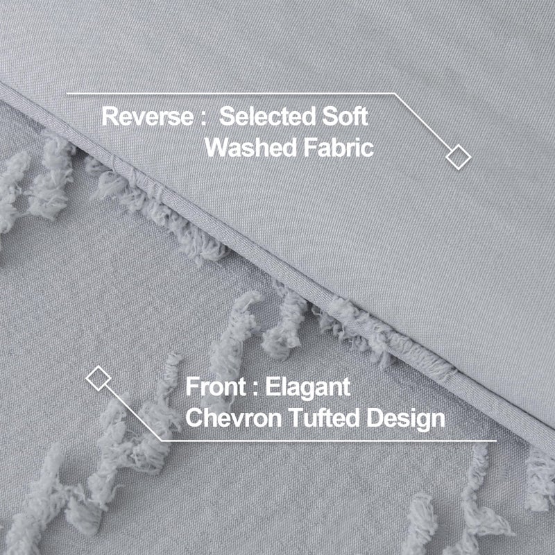 Andency أند وند كينج المعزي الفضي الرمادي بوهو رمادي ناعم دافئ مجموعات لماغ اللصوص لمجموعة كينج حجم سرير مجموعة 3 قطع رمادي لطيف شيفرون معنق - Image 5