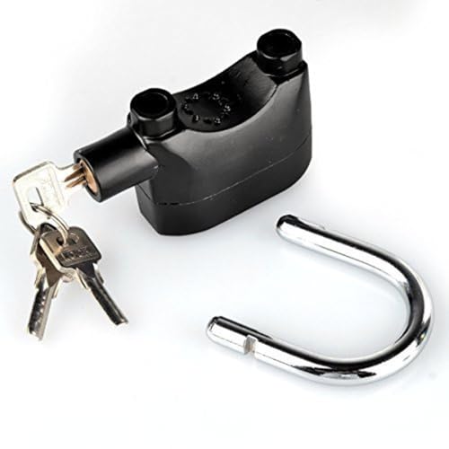 VelVeeta Alloy Steel Universal Security Alarm Lock System | Waterproof Black Anti-Theft Siren 110Dba Alarm Anti Padlock | Thickened Shackle Padlock with 3 Keys(1Pcs) | Polished Finish | Black - Image 4
