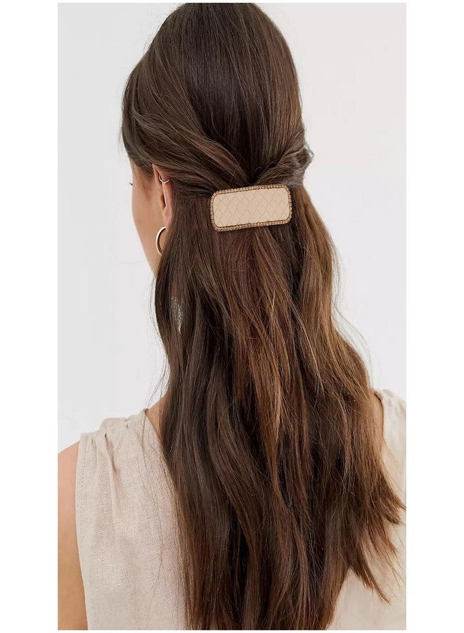 CURASA Rhinestone Snap Hair Clips 6PCS Water Drop & Rectangle Hair Barrettes Non-Slip Duckbill Hairpins Cute Hairclip Elegant Gold Crystal Edging French Neutral Hair Accessories - Image 5