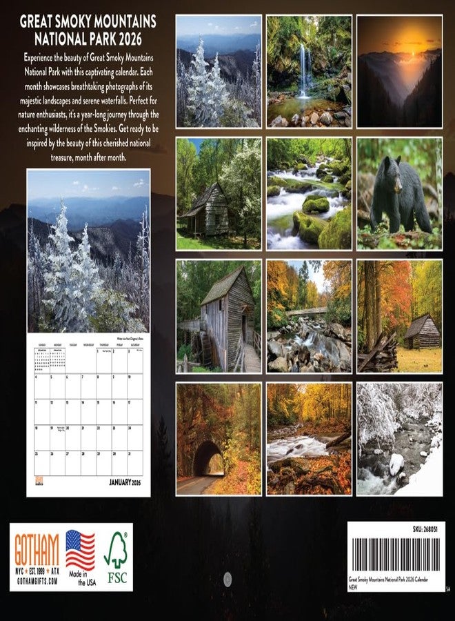 Poster Foundry Great Smoky Mountains Calendar 2026 Tennessee Blue Ridge Monthly Wall Calender 12 Month | American Made In The USA - Image 2