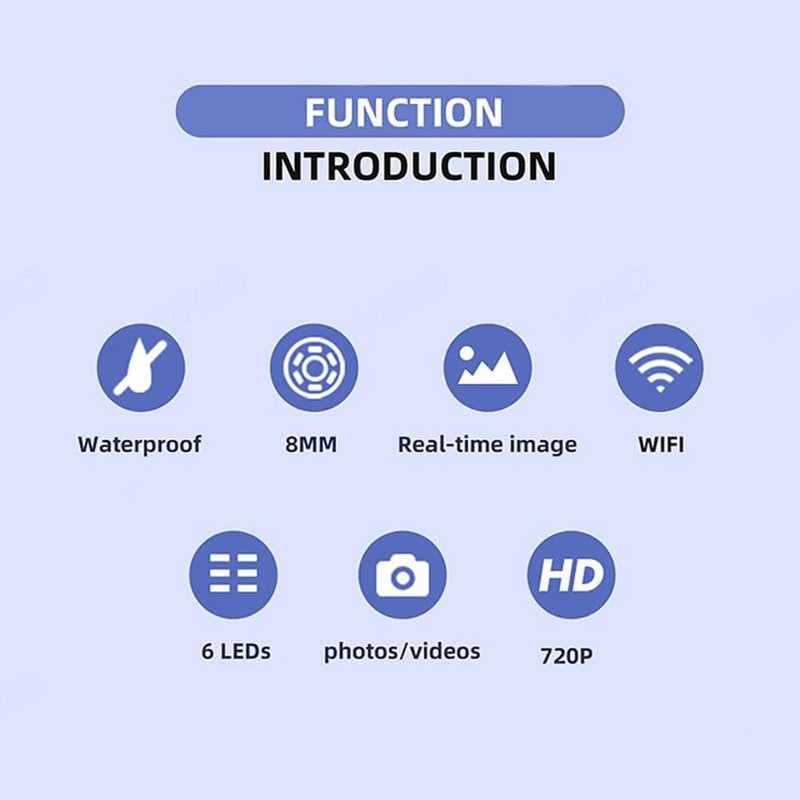 woobles Wireless Endoscope HD Camera Semi-Rigid Flexible IP67 Waterproof - Image 3