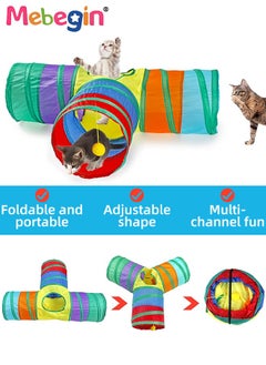 MEBEGIN 21PCS Cat Tunnel Set with Cat Teaser Stick, Cat Balls, Feather Toys and Other Cat toys, 3 Way Collapsible Cat Play Tunnel, Funny Interactive Cat Toys, Various Cat Enrichment Toys, Soft Safe Cat Toys  - Image 4