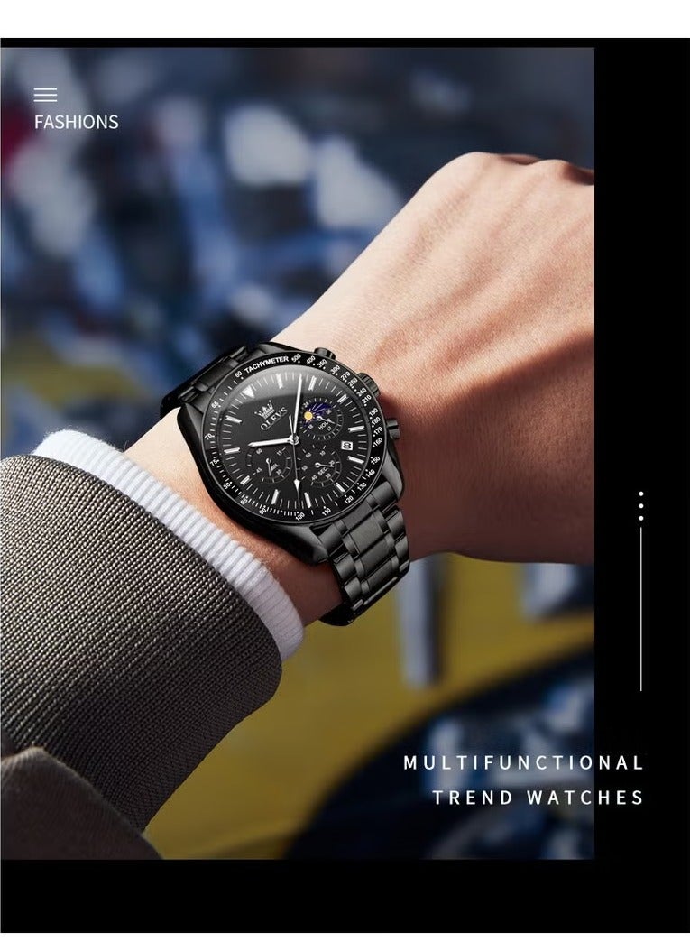 أوليفز ساعات رجالية كوارتز ستانلس ستيل مقاومة للماء 3618 - Image 3