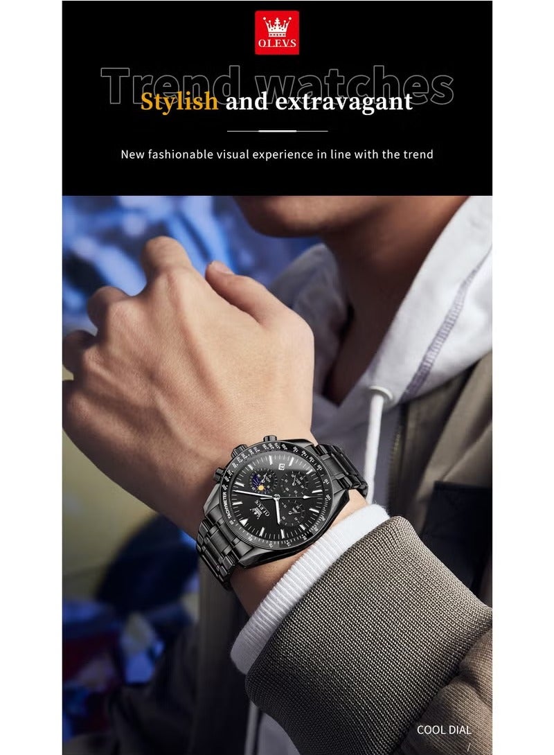 أوليفز ساعات رجالية كوارتز ستانلس ستيل مقاومة للماء 3618 - Image 2