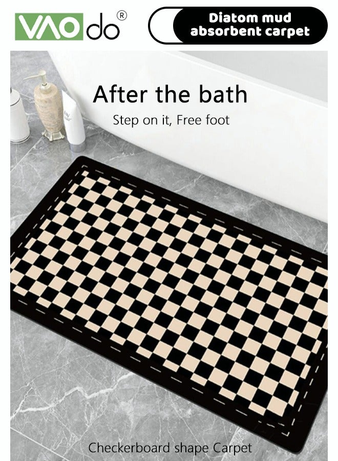 VAOdo Non-slip Bath Mat, Checker Printed Area Mat, High Absorbent Non-mold Floor Mat for Kitchen Bathroom Entry 40*60CM - Image 2