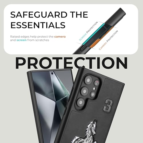 PULOKA - Mobile Cover Compatible for Samsung S25 Ultra - Horse Embroidery - Sleek & Stylish - Protective & Anti Scratch Phone Cover Vegan Leather Back Case - Men & Women - Santa Barbara Polo (Black) - Image 4