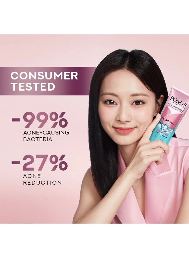 Pond's Ultimate Acne Control THYMO-BHA Facial Foam, Deep Cleansing Face Wash for Acne-Prone & Oily Skin, Helps Remove Excess Oil & Impurities, Daily Facial Cleanser, 100g - Image 4