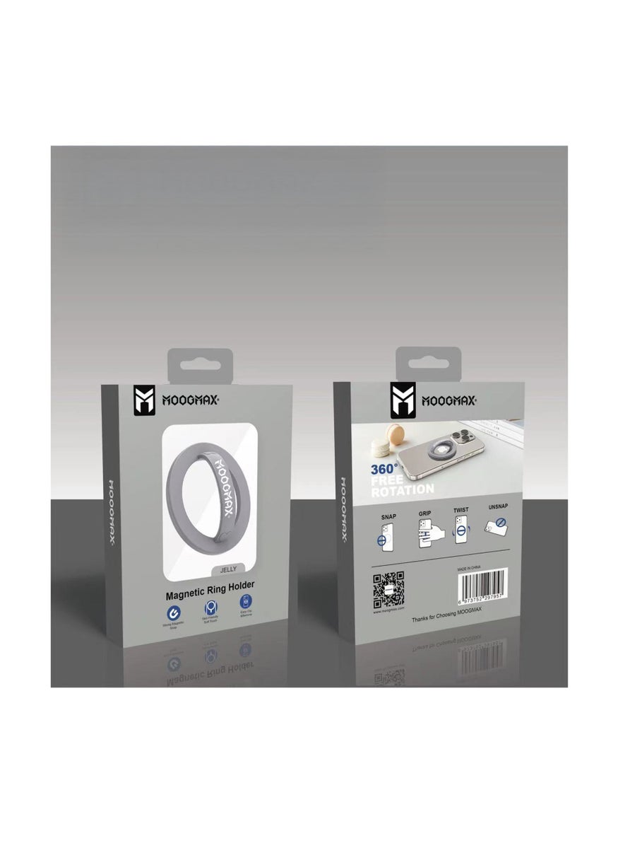 MOOGMAX MX-MH192 Jelly Magnetic Ring Holder, Grey  - Image 1