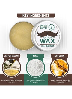 Billy Jealousy Billy Jealousy Bulletproof Strong Hold Mustache Wax, Conditioning Travel-Friendly Styling Product with Woodsy Lavender, Tropical Fruit, and Oak Moss Scent, 2 Oz  - Image 3