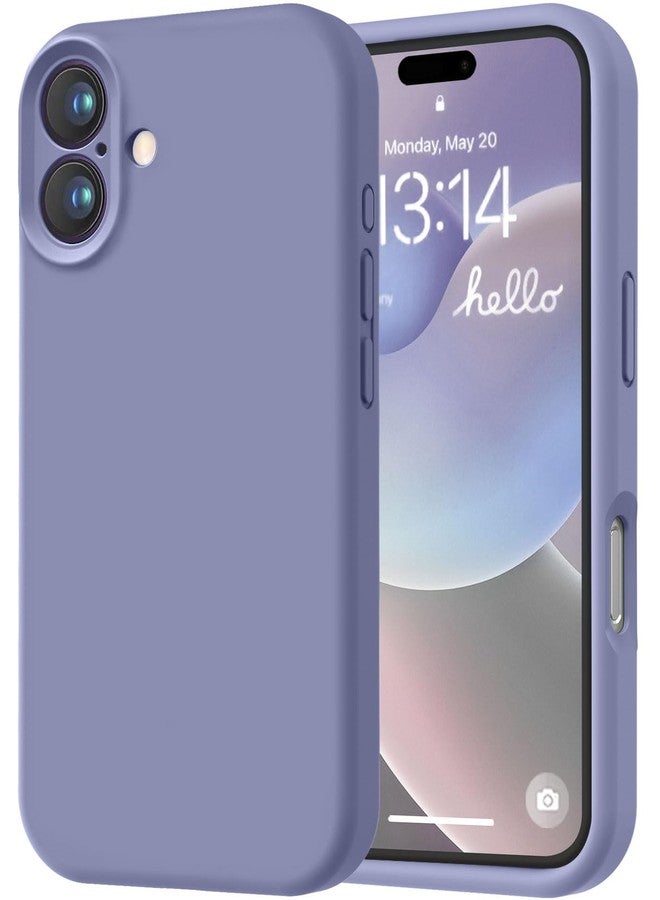 LOVE 3000 جراب LOVE 3000 مصمم خصيصًا لهاتف iPhone 16، مصنوع من السيليكون الفاخر مع بطانة داخلية ناعمة من الألياف الدقيقة المقاومة للخدش، جراب واقٍ مقاوم للصدمات مناسب للرجال والنساء والفتيات، مقاس 6.1 بوصة، لون رمادي لافندر - Image 1