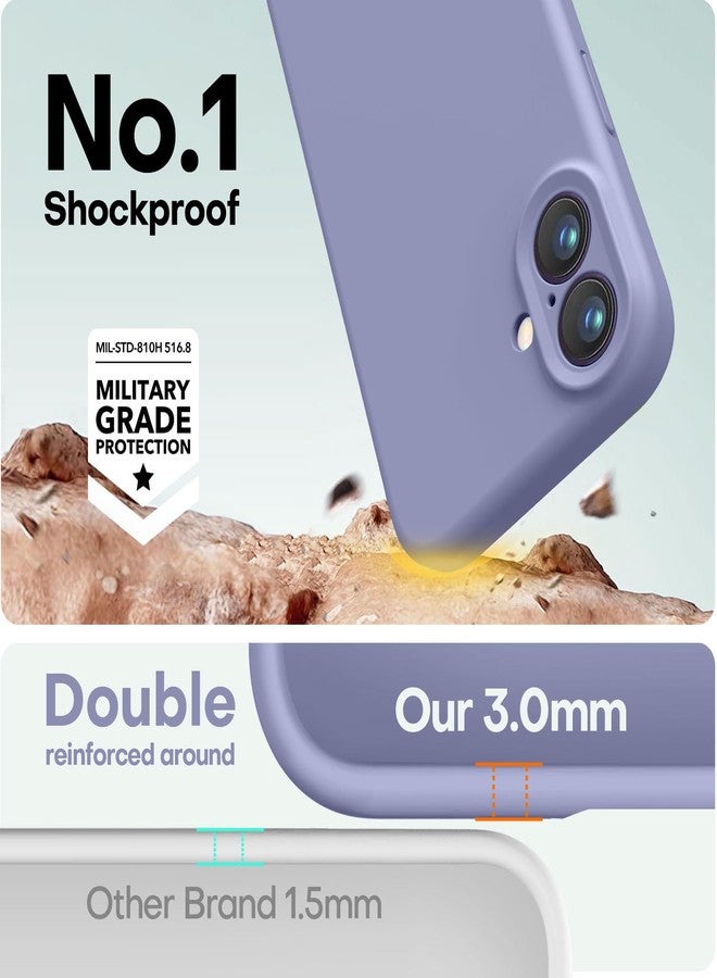 LOVE 3000 جراب LOVE 3000 مصمم خصيصًا لهاتف iPhone 16، مصنوع من السيليكون الفاخر مع بطانة داخلية ناعمة من الألياف الدقيقة المقاومة للخدش، جراب واقٍ مقاوم للصدمات مناسب للرجال والنساء والفتيات، مقاس 6.1 بوصة، لون رمادي لافندر - Image 4