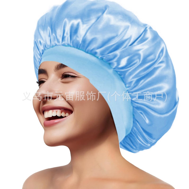 Wide-Brimmed High Stretch Moon Turban Nightcap Women'S Chemotherapy Cap Hair Care Hat Salting Color Shower Cap - Image 5
