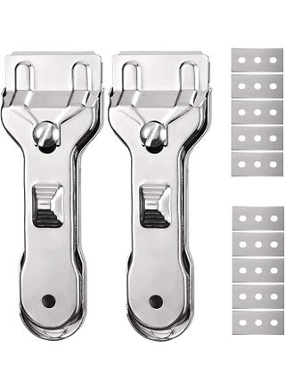 promass 2 Pack Glass Scraper Cleaning Scraper with 10 Pcs of 2 Sided Sharp Blades, Suitable for Glass Ceramic and Induction Cooktops, Stove, Ovens, Stains, Paints, Labels and Stickers(Non Scratch) - pzsku/ZA1770B77D9C7A1525E47Z/45/_/1740216304/0b58752f-8972-49d4-b236-5f784912898f