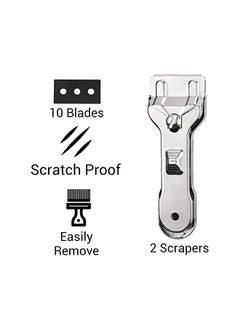PROMASS promass 2 Pack Glass Scraper Cleaning Scraper with 10 Pcs of 2 Sided Sharp Blades, Suitable for Glass Ceramic and Induction Cooktops, Stove, Ovens, Stains, Paints, Labels and Stickers(Non Scratch)  - Image 5