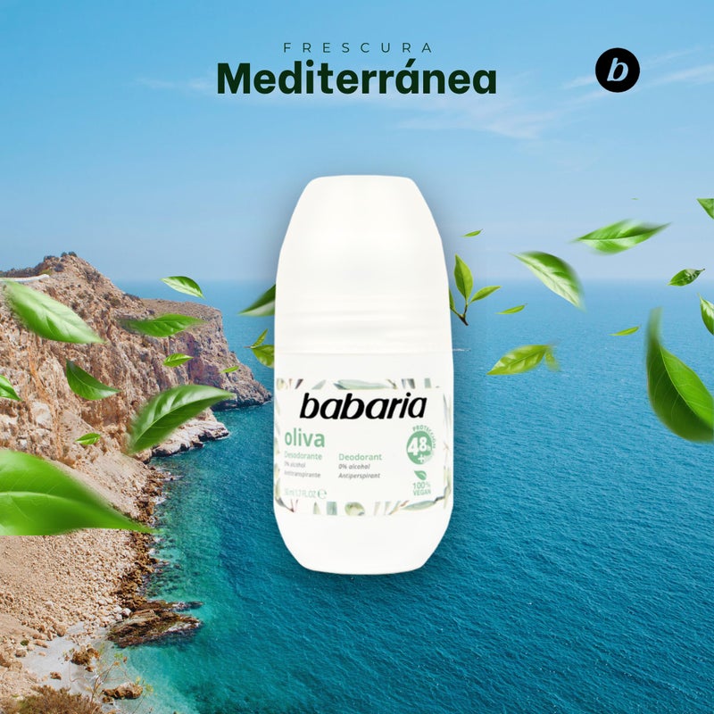 Babaria Olive Oil Roll On Deodorant 50ml Alcohol and Paraben Free by Babaria - Image 4