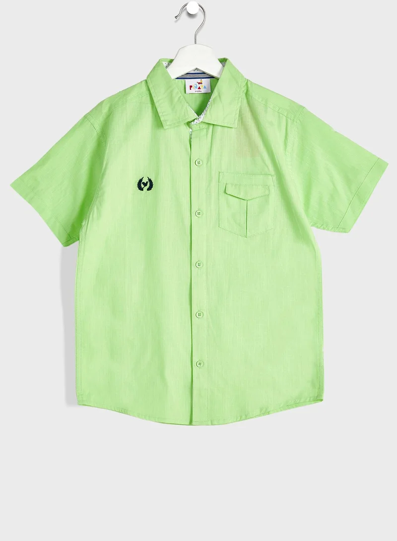 Pinata Boys Solid Embroidered Shirts