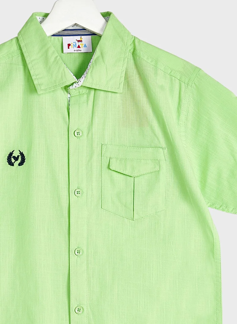 Pinata Boys Solid Embroidered Shirts