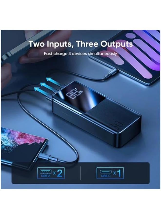 Joyroom JR-QP193 باور بانك شحن سريع مع 4 منافذ وشاشة LCD 22.5 وات - أسود بضمان وكيل - Image 3