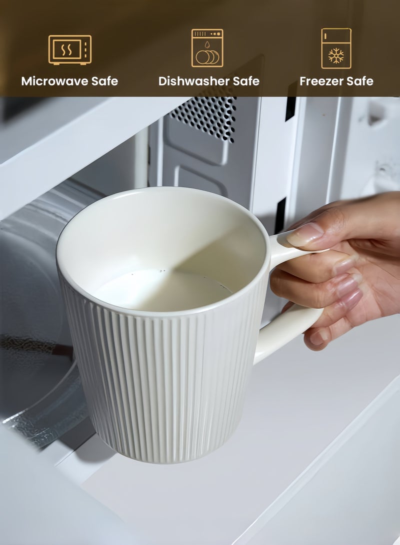 The Latest Mug 17oz/500ML Porcelain Coffee Mugs Set of 2,Tumbler, Large Ceramic Mugs Set with Handles for Man and Wife, Dad, Mom, Friend, Modern Coffee Cups for Tea, Latte, Cappuccino, Cocoa, Dishwasher&Microwave Safe