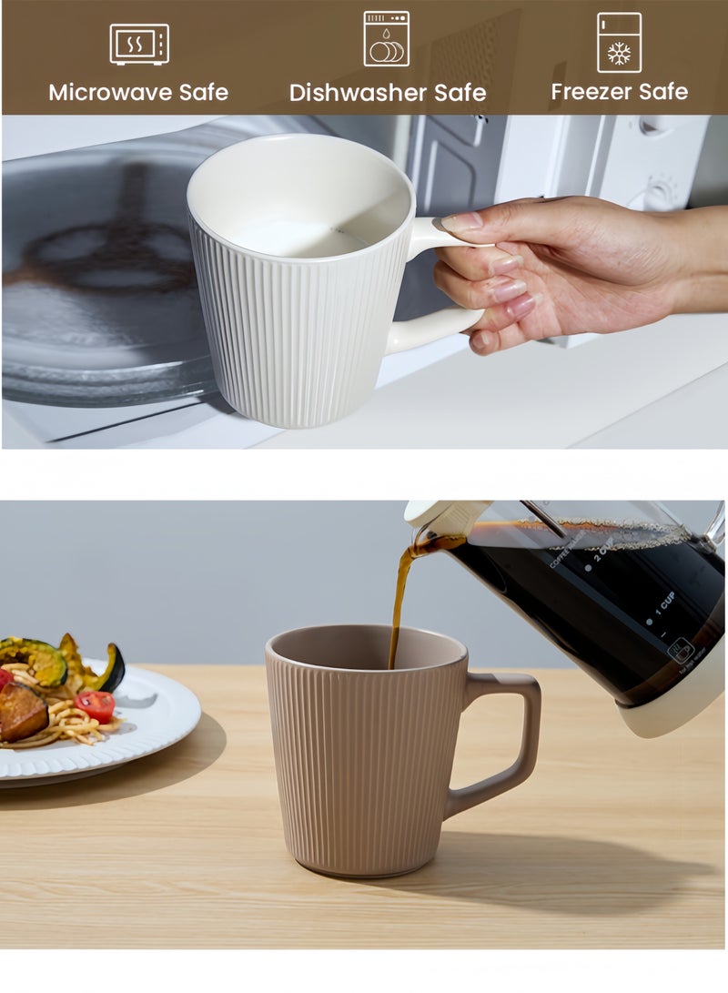 The Latest Mug 17oz/500ML Porcelain Coffee Mugs Set of 2,Tumbler, Large Ceramic Mugs Set with Handles for Man and Wife, Dad, Mom, Friend, Modern Coffee Cups for Tea, Latte, Cappuccino, Cocoa, Dishwasher&Microwave Safe