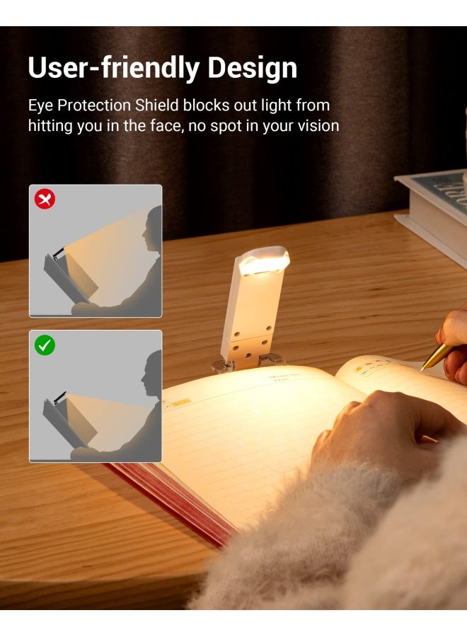 DEWENWILS USB Rechargeable Book Reading Light Warm White Brightness Adjustable for Eye-Protection LED Clip on Book Lights Portable Bookmark Light for Reading in Bed Car  - Image 5