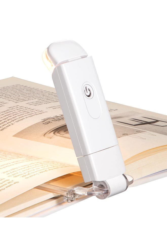 DEWENWILS USB Rechargeable Book Reading Light Warm White Brightness Adjustable for Eye-Protection LED Clip on Book Lights Portable Bookmark Light for Reading in Bed Car  - Image 1