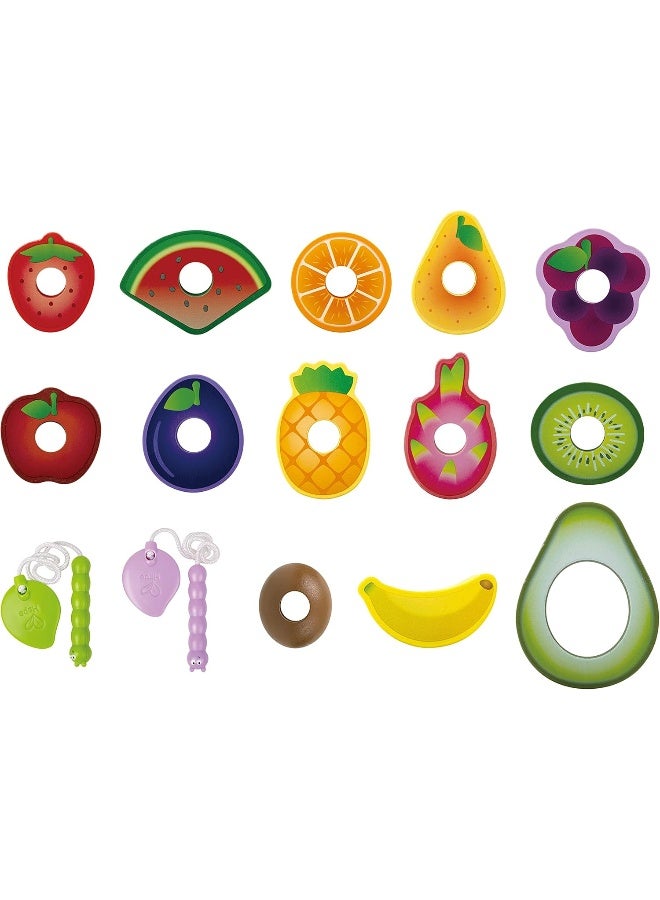 Hape Wooden Caterpillar Fruit Feast Set | 2 Caterpillars & 13 Fruit Pieces For Lacing & Threading String Set | Fine Motor Skills Development Toy For Toddlers 18M+ | Educational Play & Creativity  - Image 3