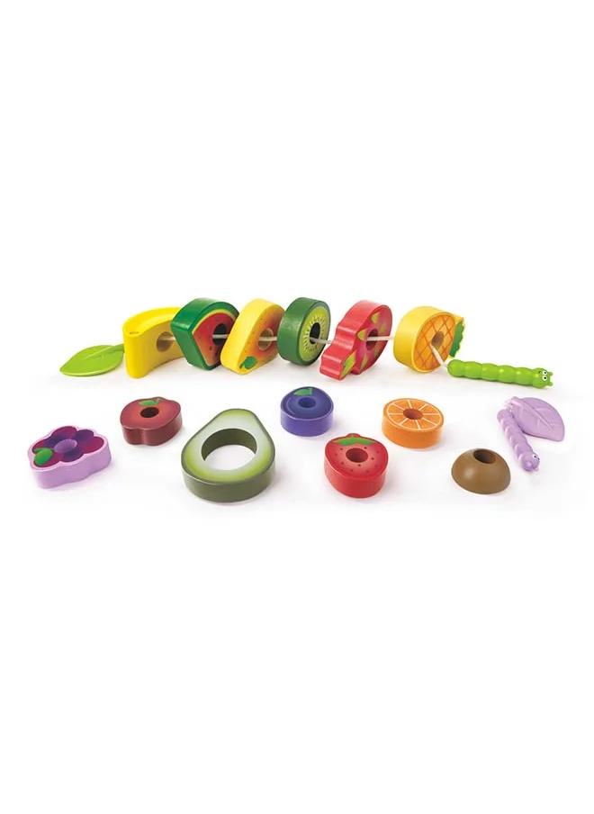 هيب Wooden Colorful Caterpillar Fruit Feast Playset