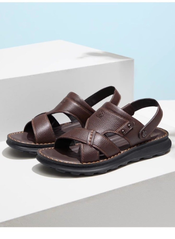 camel New Fashionable Leather Men's Business Slippers  - Image 5