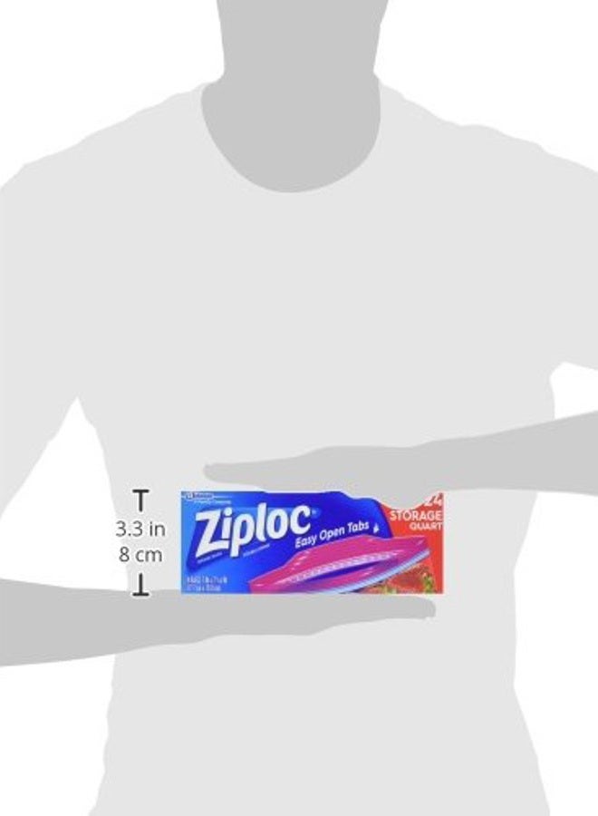 Ziploc Quart Food Storage Bags, Stay Open Design with Stand-Up Bottom, Easy to Fill, 24 Count - Image 3