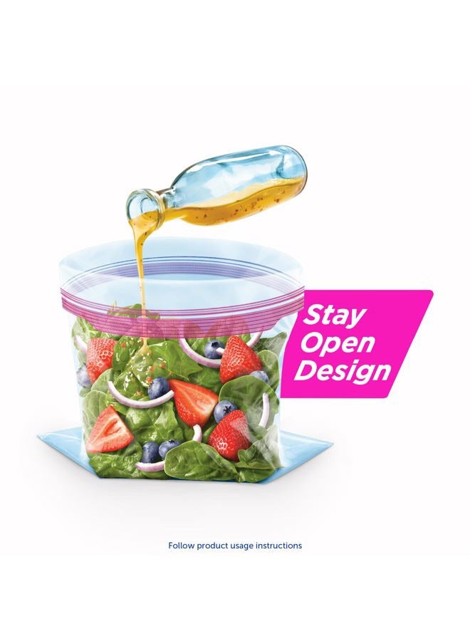Ziploc Quart Food Storage Bags, Stay Open Design with Stand-Up Bottom, Easy to Fill, 24 Count - Image 2