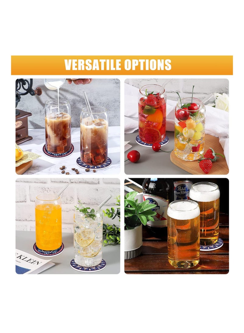 Y&D 2pcs Drinking Glasses with Bamboo Lids and Glass Straw Set  - Image 5